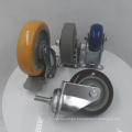 High Quality Medium Duty 75/100/125mm Swivel Plate Durable PU Wheel Swivel Caster With Brake